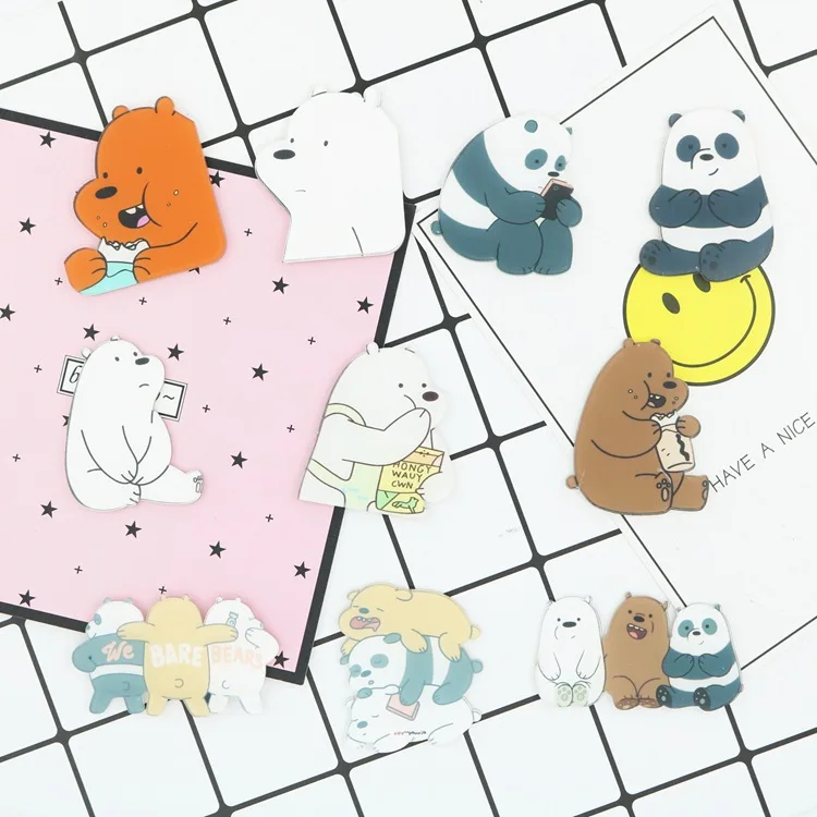 1 шт. значки с изображением медведя панды для одежды Значки из акрила Kawaii на