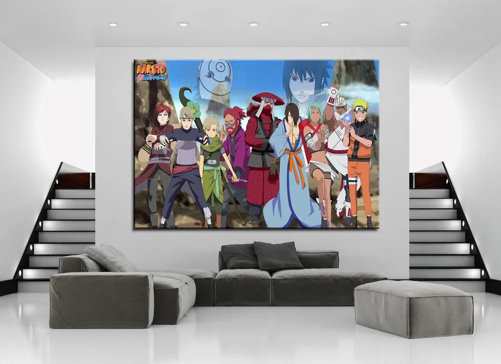 3 Панели Настенная картина основной персонаж аниме искусство Наруто современный