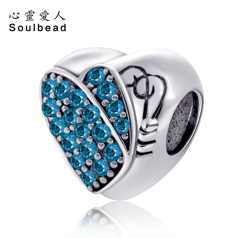 Soulbead циркониевые подвески сделай сам вы красивое сердце шарм бусы серебро 925