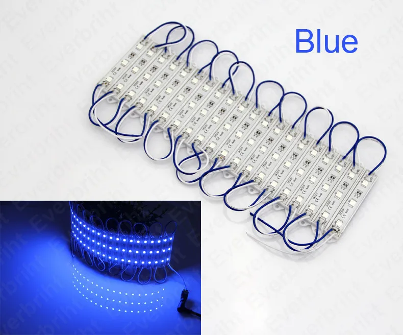 

20 pcs/Lot Ultra Bright 5050 LED Modules Led Modules DC 12V SMD 3 Leds Sign Led Backlights For Channel Letters White Warm White