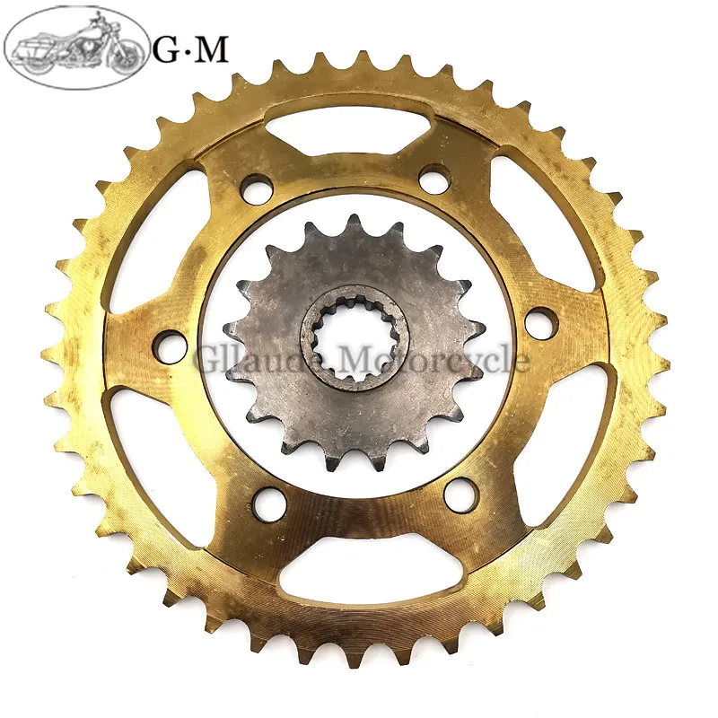 1 set Chian Sprocket 530 цепная Передняя и задняя Звездочка передач 17 и 42 зубьев для YAMAHA XJR1300 XJR 1300 2004- MT-01 2005-2011 - Цвет: 1 set Chian Sprocket