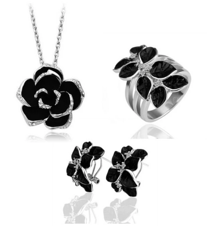 OMH оптовая продажа модные комплекты ювелирных изделий из 18 каратного белого