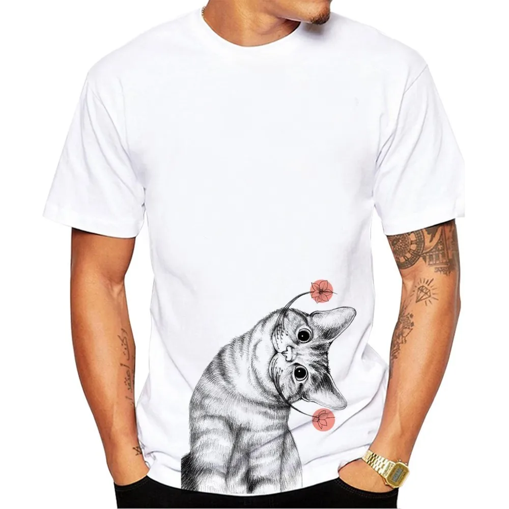Винтажная футболка с короткими рукавами и круглым вырезом надписью TEEHEART Naughty Cat