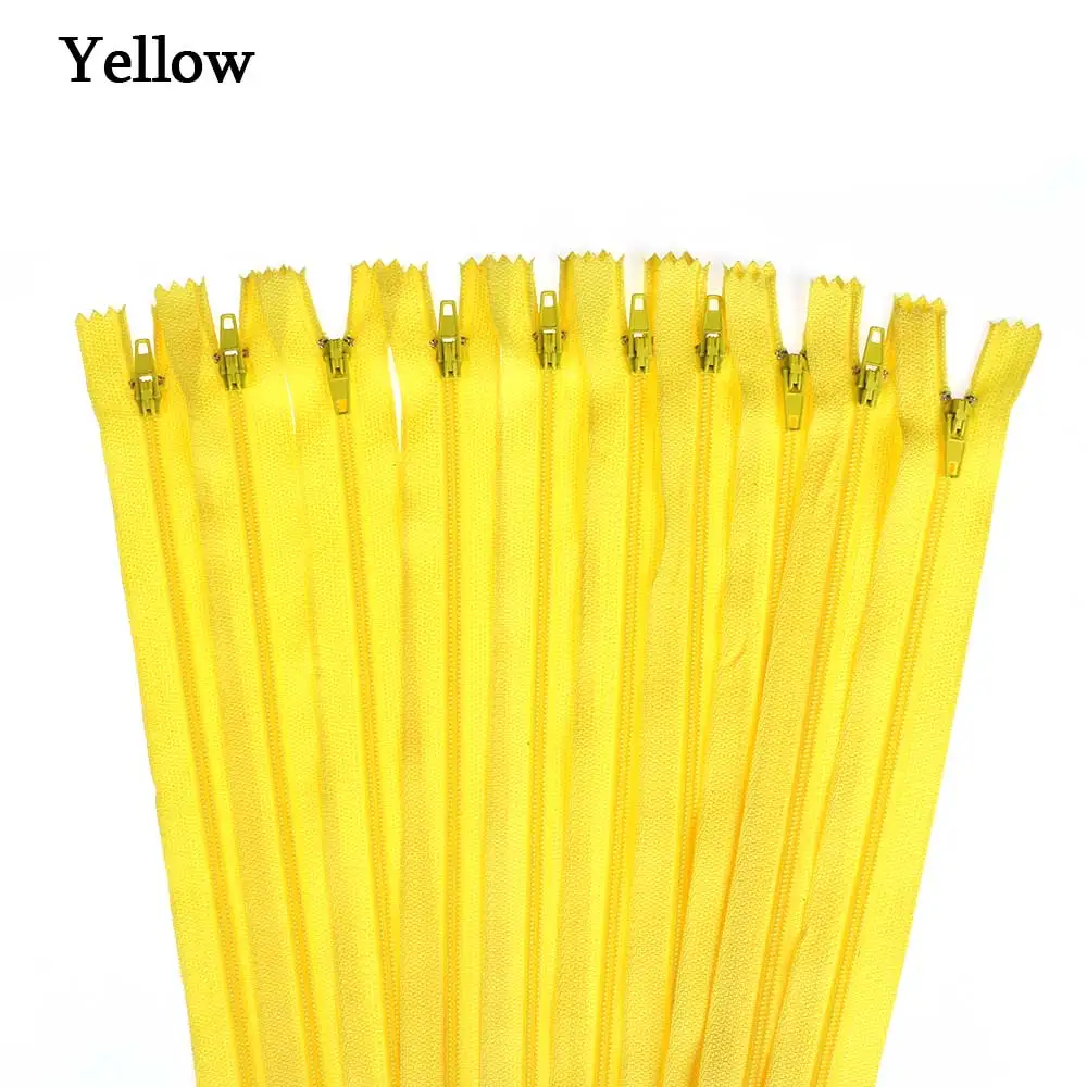 Light yellow 10 шт./лот 20 см длина красочные нейлоновые молнии портной для брюк одежды швейные изделия ручной работы DIY аксессуары - Цвет: Light yellow