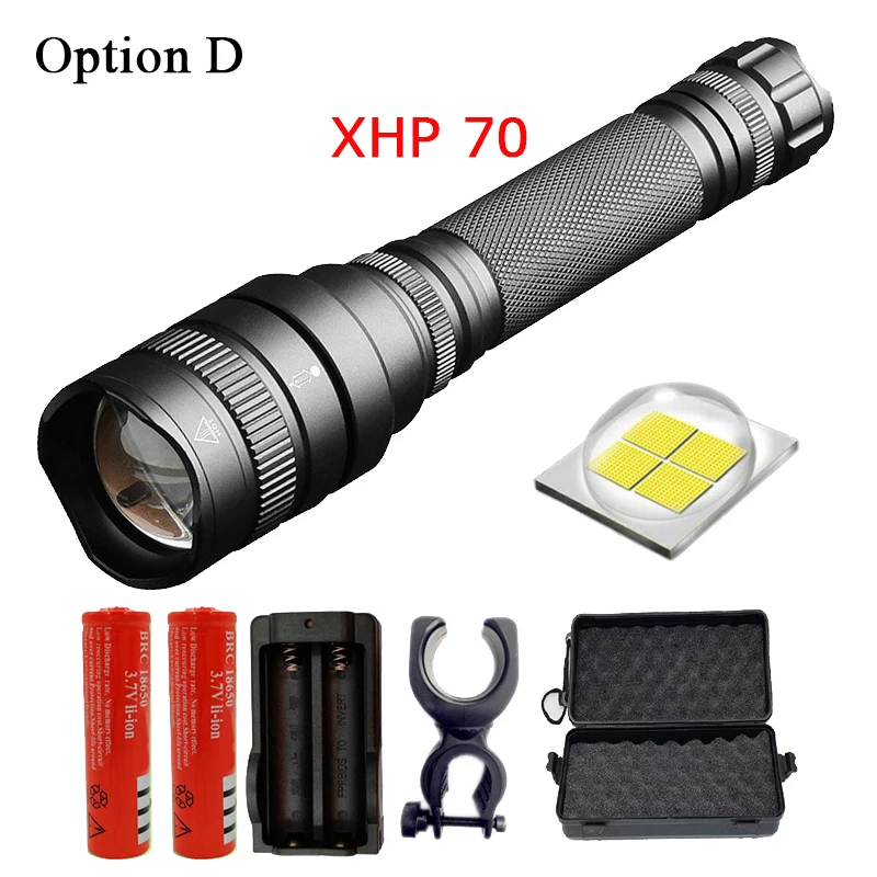 Option D Z20Litwod 1515 CREE XHP70 светодиодный светильник-вспышка 20000LM алюминиевый сплав масштабируемый фонарь Тактический Защитный фонарь для кемпинга походный светильник - Испускаемый цвет: Option D