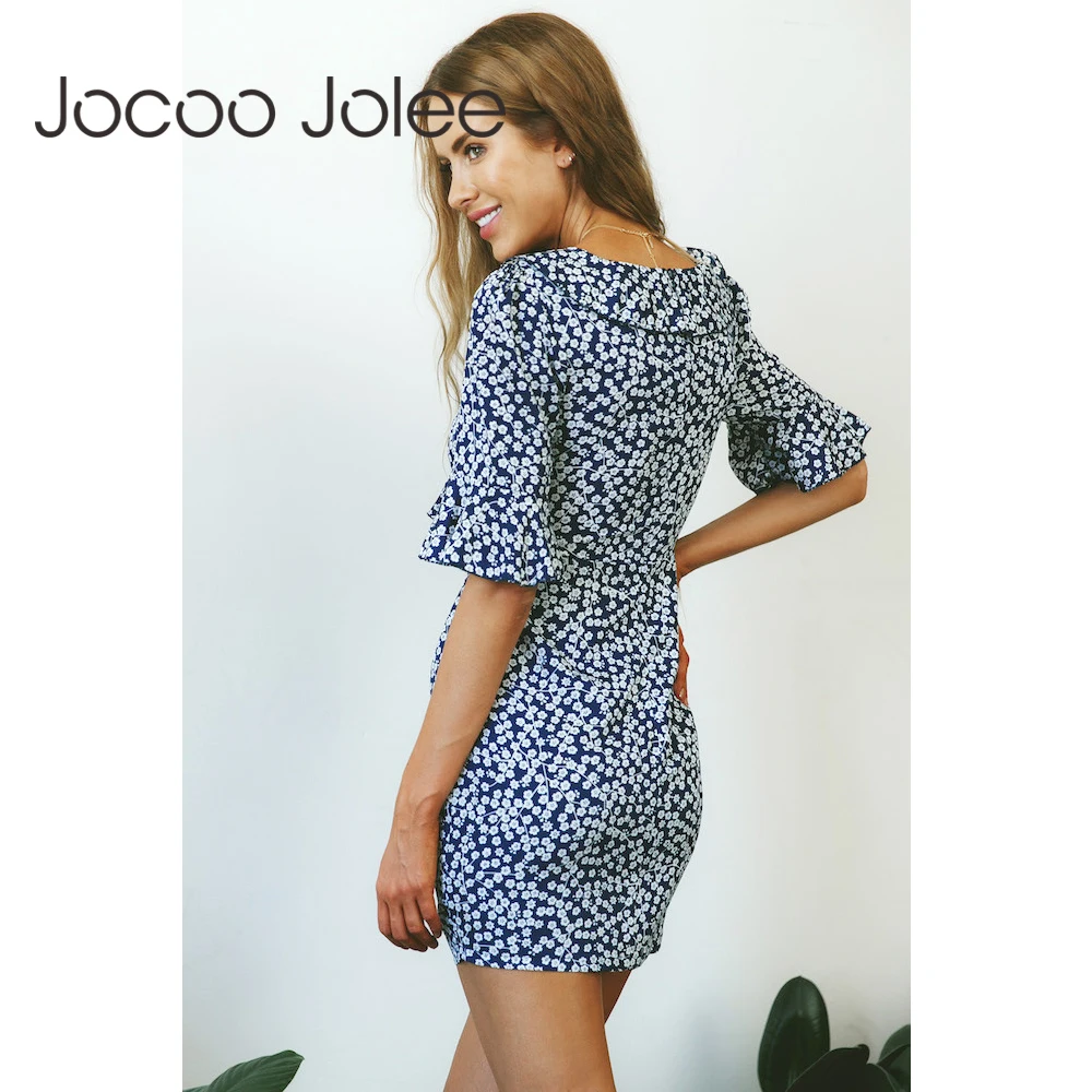 Платье Jocoo Jolee женское с глубоким V-образным вырезом пикантная одежда облегающее