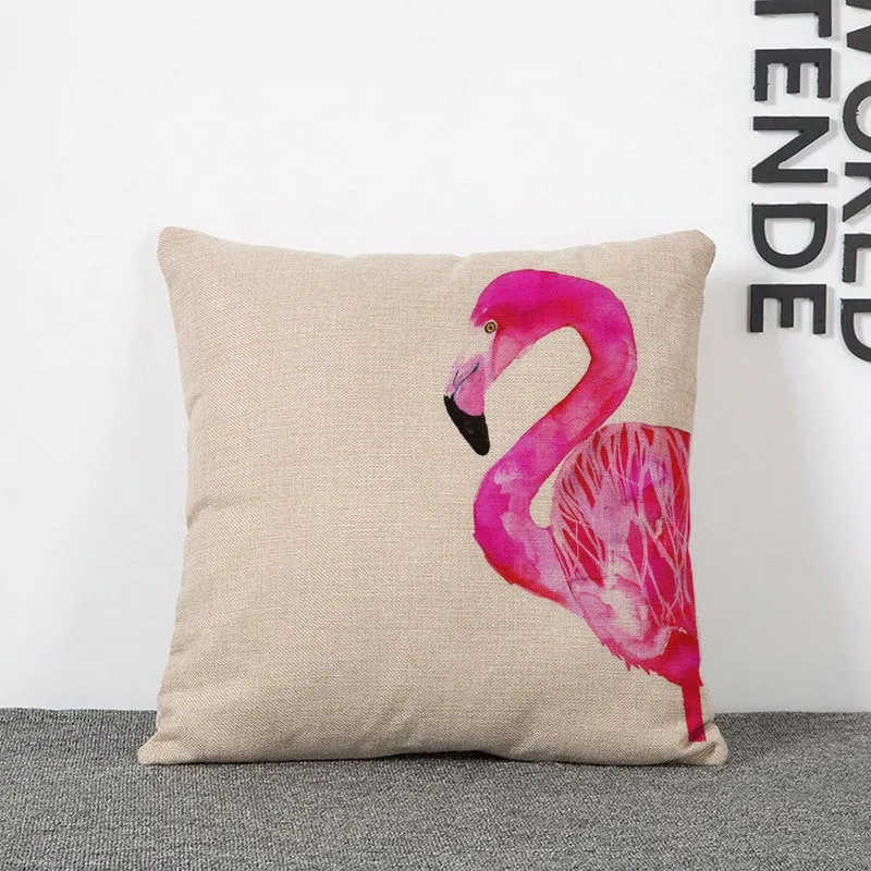 Boreal Европейский стиль на заказ льняные наволочки акварель Фламинго розовый
