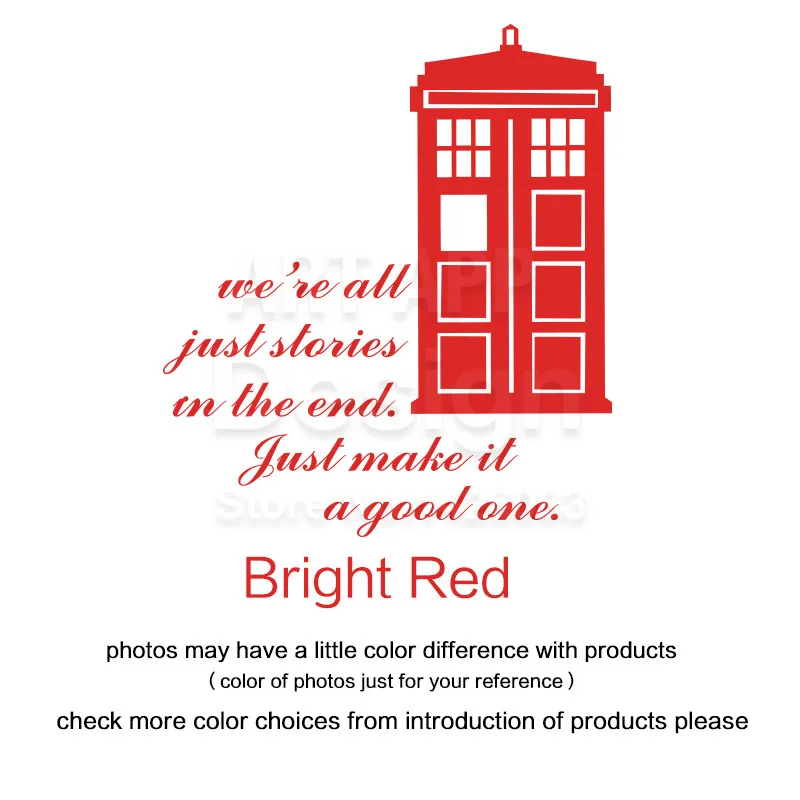 Big B Bright Red Art Дизайн украшения дома Доктор Кто дешевые винил Популярные Доктор Кто стикер home decor известный полиции наклейка для коробки - Цвет: Big B Bright Red