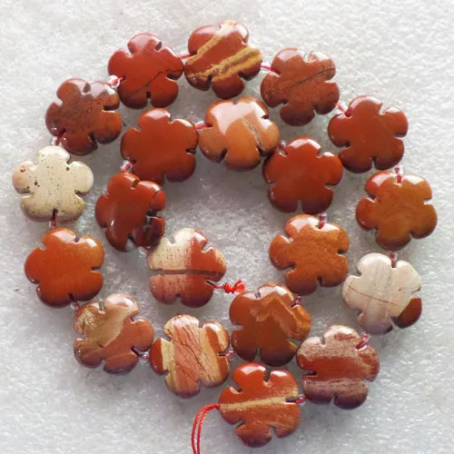 (1 прядь/партия) Оптовая Продажа Натуральные резные красные яшмы с цветком из