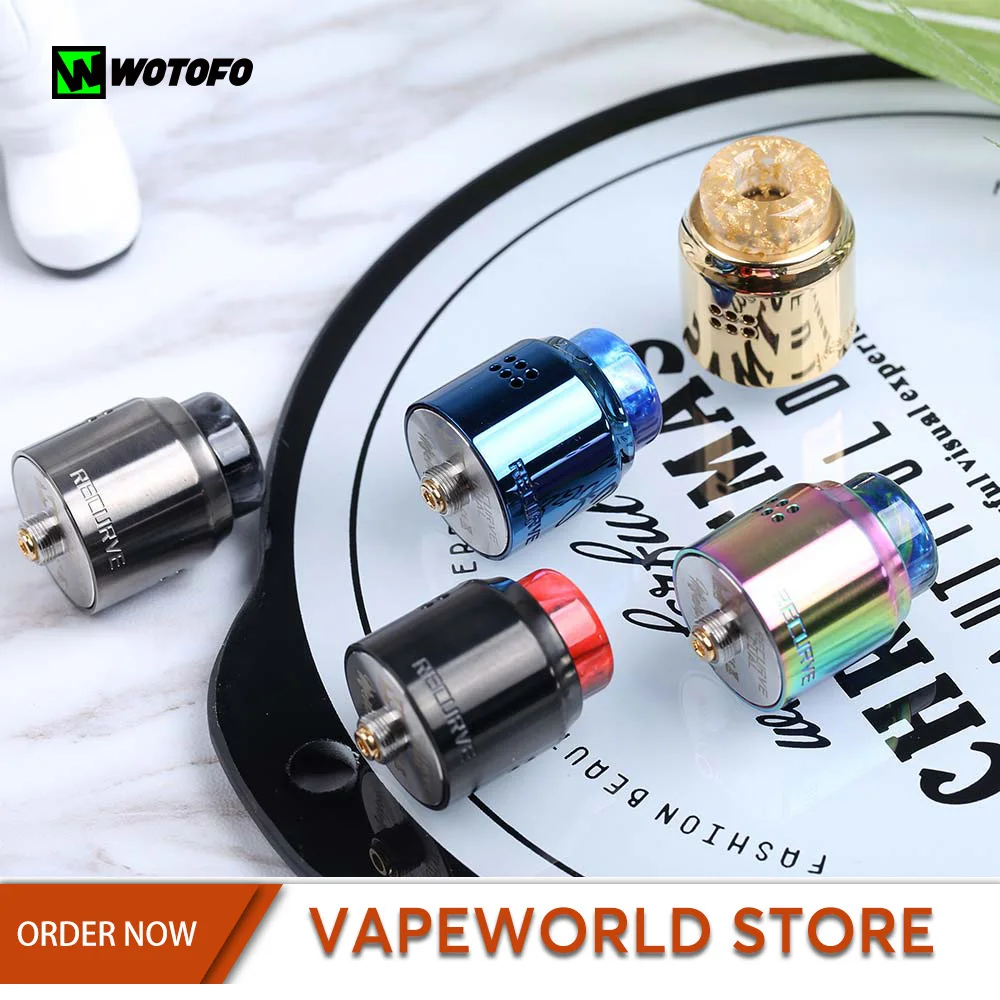 Оригинальный испаритель Wotofo Recurve Dual RDA Vape Tank Rebuilding Dripping атомайзер Big Cloud 510 810 Thread VS