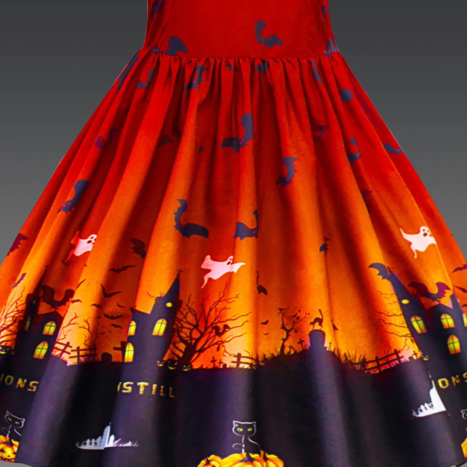 Коллекция 2019 года летняя одежда платье для Хэллоуина с пышными рукавами
