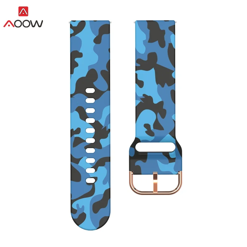 Ремешок для часов для samsung Galaxy Watch Active 42 мм gear Sport S2 Garmin Amazfit браслет ремешок 20 мм печать силиконовый Correa