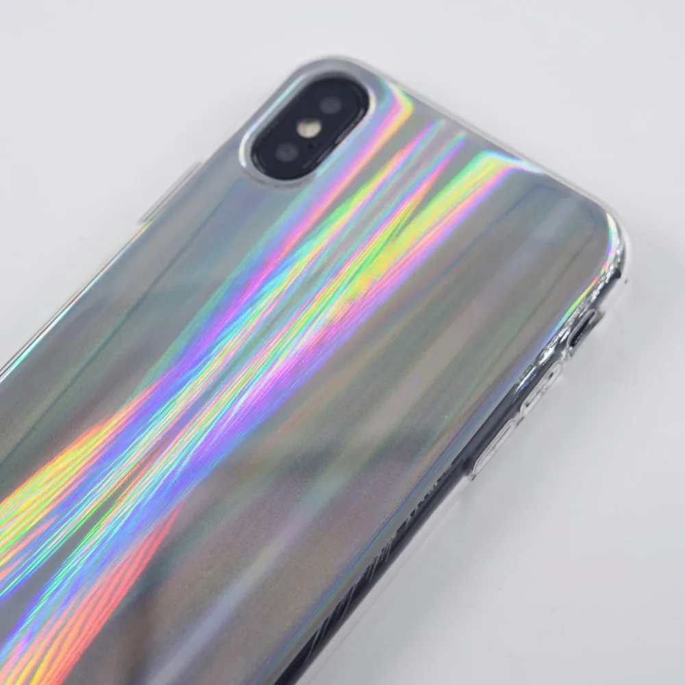 Голографический Радужный чехол для телефона с лазерным лучом Facever iPhone X 10 5 8 дюйма