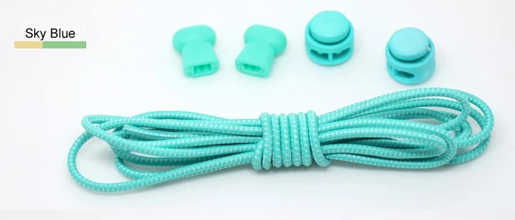 Sky Blue Cora Wang, 1 пара, цветные фиксирующий башмак, шнурки, эластичные шнурки, шнурки для обуви, подходят для мальчиков и девочек,, ASL666A - Цвет: Sky Blue