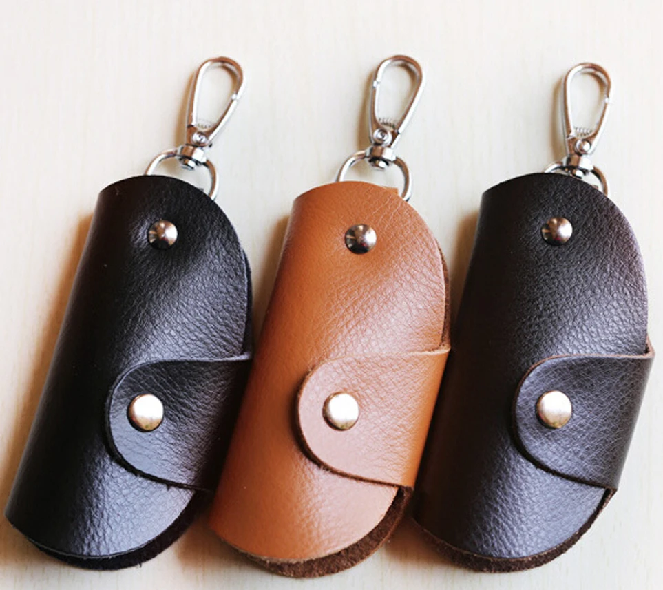 

2018 Hot Sale Fashion Unisex Key holder Organizer Genuine Leather Solid Car Key Wallets Bag Car Housekeeper Holders Key Case
