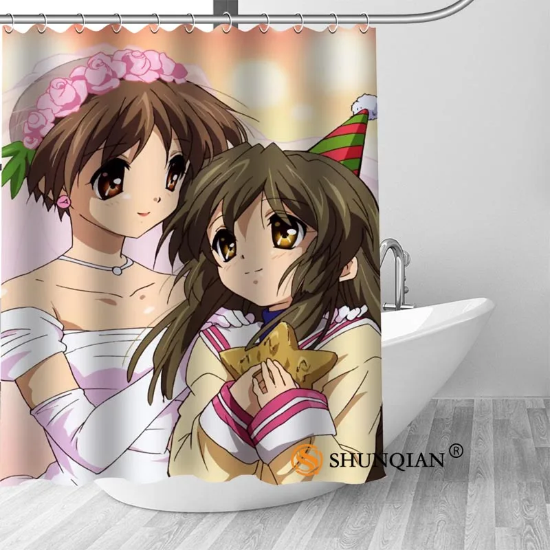 New CLANNAD Anime Shower Curtain Bathroom Decorations For Home Waterproof Fabric Bath A18.1.3 | Дом и сад