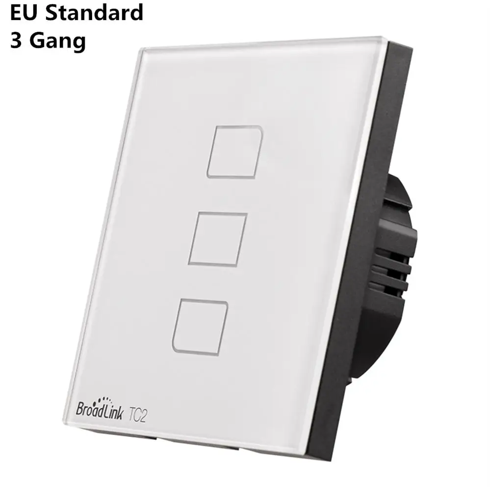 EU Standard 3 Gang Broadlink TC2 SC1 WiFi Пульт дистанционного управления ЕС светильник переключатель Сенсорная Панель Умный дом работа с Alexa Google Home через RM Pro - Комплект: EU Standard 3 Gang