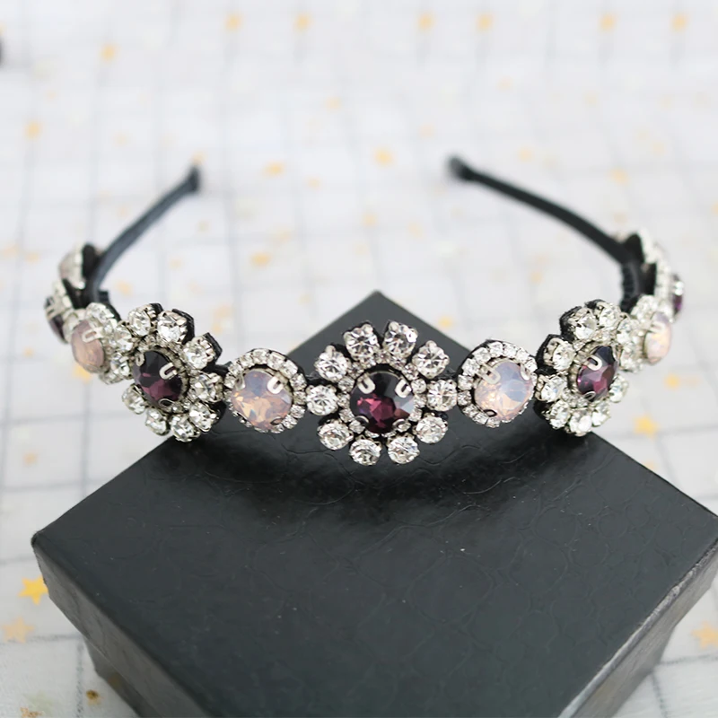 Новая модная Тиара с кристаллами и цветами корона драгоценным камнем роскошная