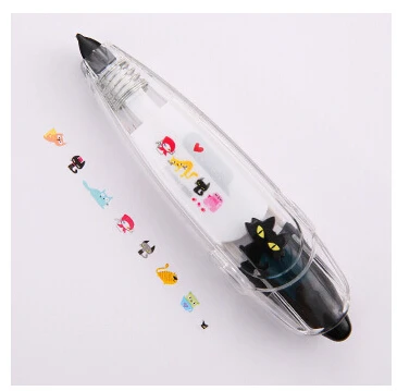 G49 1X мультяшная Милая декоративная Корректирующая лента Fita Cetim Deco Rush Papeleria Cinta Correctora Kawaii школьные материалы - Цвет: Black Cat