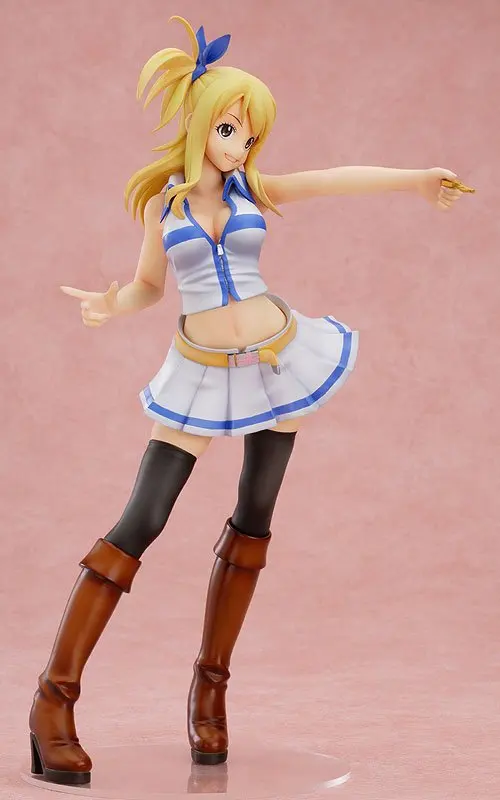 22 см большой Sexcy Fairy Tail Люси хартфилия Япония Аниме Белая юбка ПВХ фигурка игрушки