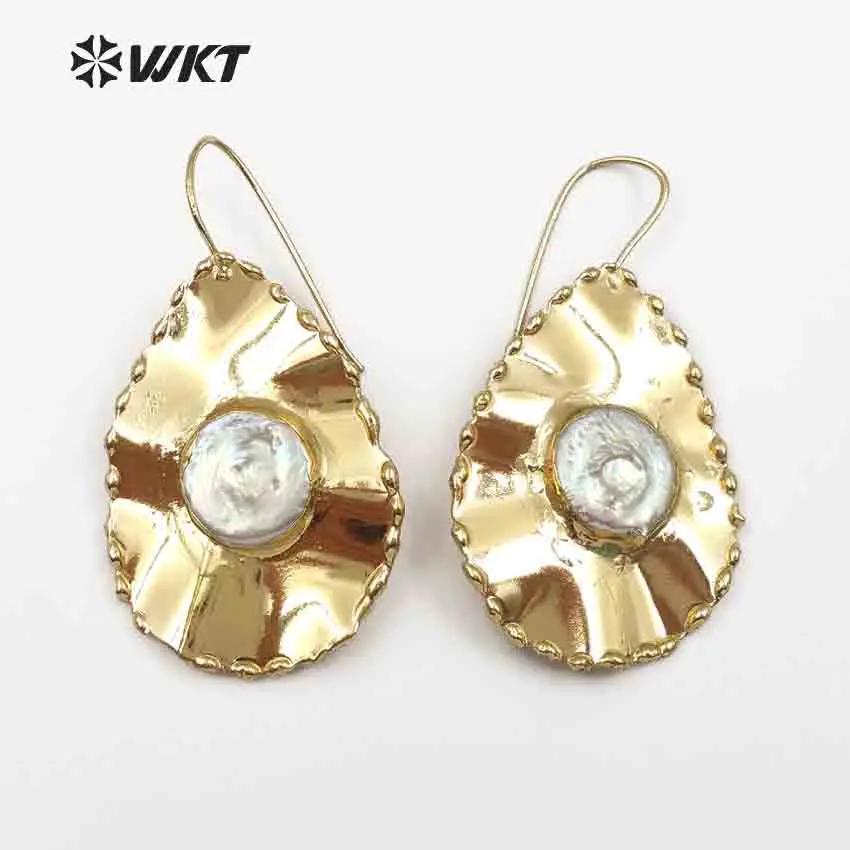 WT-E466 WKT женские серьги в форме капли воды из высококачественной латуни с