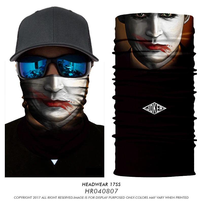 3D бесшовная Волшебная трубка клоун Джокер Мужская Череп Призрак Шея маска