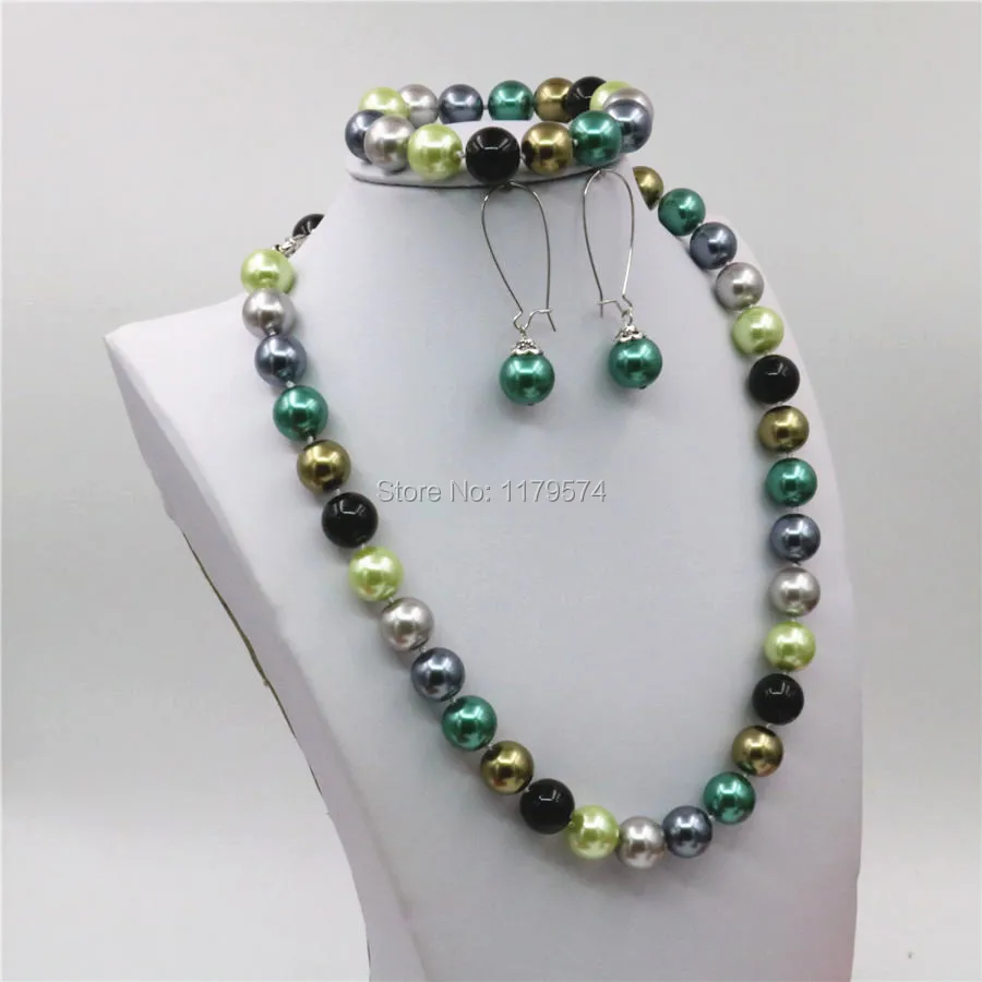 12 мм натуральные разноцветные ракушки Круглые бусины ожерелье цепочка браслет