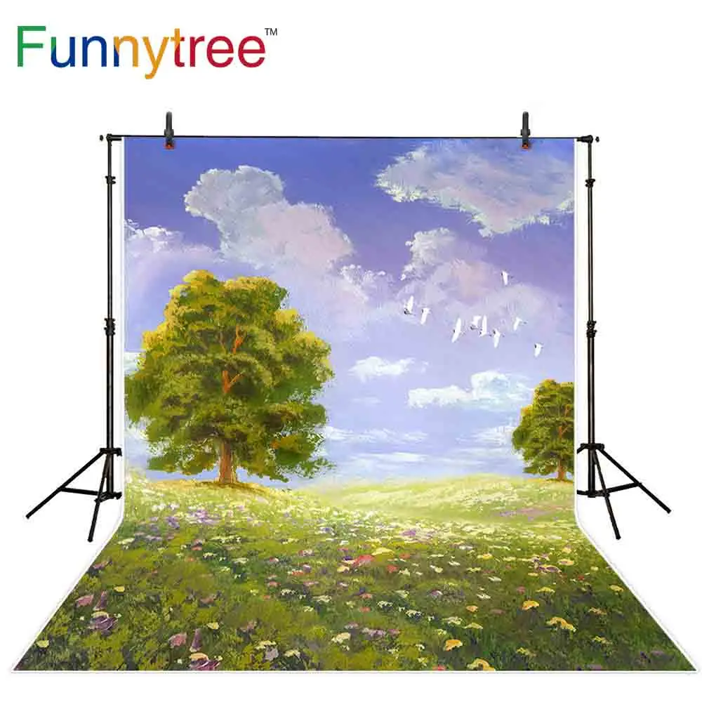 

Funnytree photography background rural oil painting art tree wedding backdrop photographic photocall photophone photo shoot