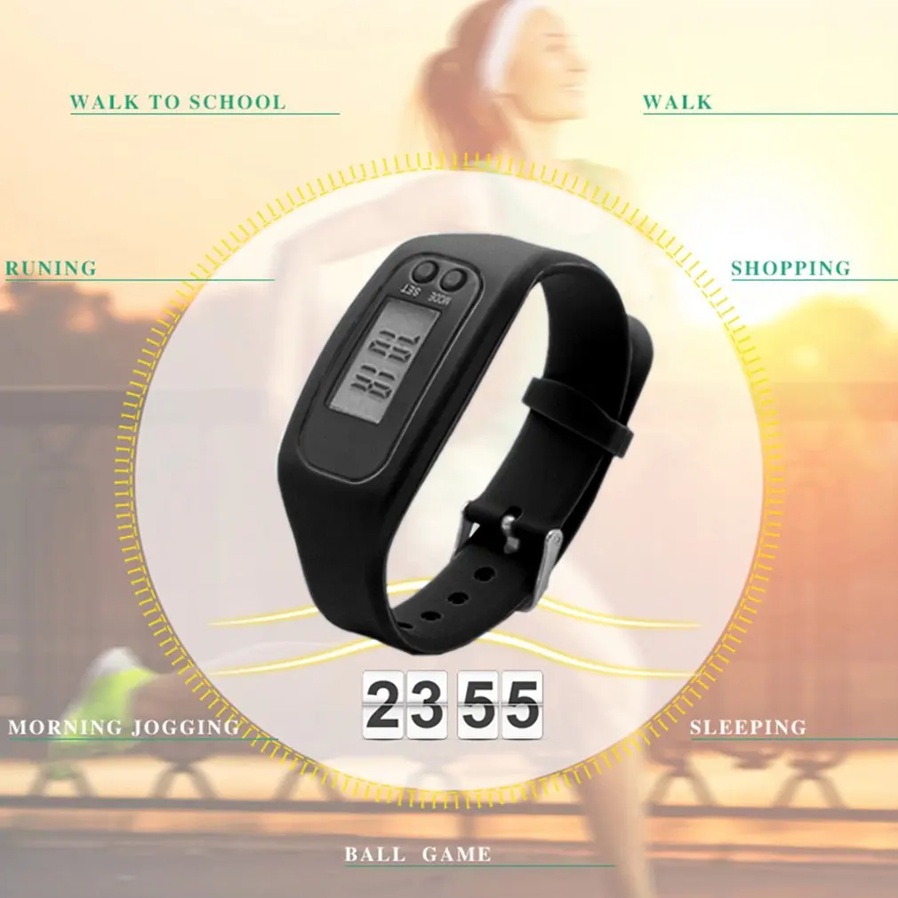 Смарт часы с ЖК дисплеем браслет шагомер спортивный монитор бег упражнения