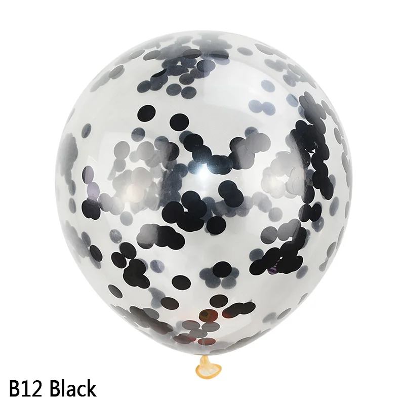 B12 Black 5/10 шт. 12 дюймов прозрачные воздушные шары конфетти прозрачный шар для дня рождения Свадебная вечеринка для украшения детского душа воздуха принадлежности, шарики 8z - Цвет: B12 Black