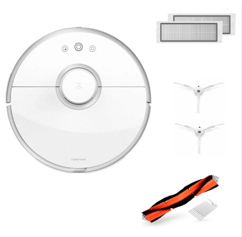 With parts Робот-пылесос Roborock S50 Xiaomi 2, умный планируемый пылесос для уборки дома и офиса, влажная швабра, управление приложением - Цвет: With parts