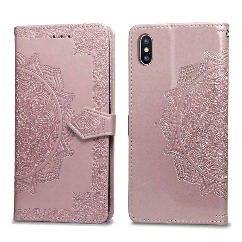Кожаный чехол бумажник с цветочным узором для iPhone 11 Pro XS Max 5 5S SE 6 6S 7 8 Plus X XR защитный