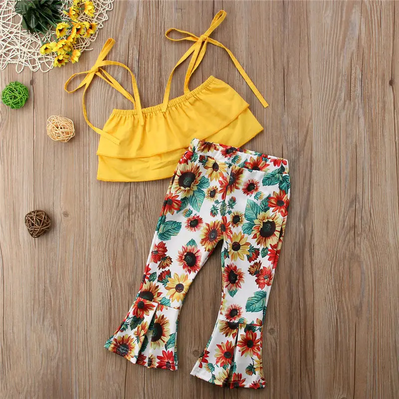 Pudcoco/летний комплект одежды для новорожденных девочек с цветочным рисунком