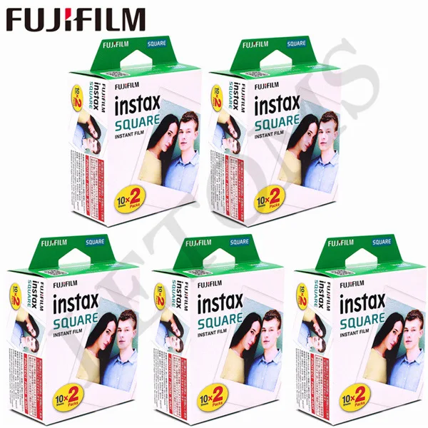 100 Square films Фотобумага Fujifilm Instax с квадратным белым краем и черными пленками(10-100 шт.) для мгновенной печати Instax SQ10 SQ6 SP-3 - Цвет: 100 Square films