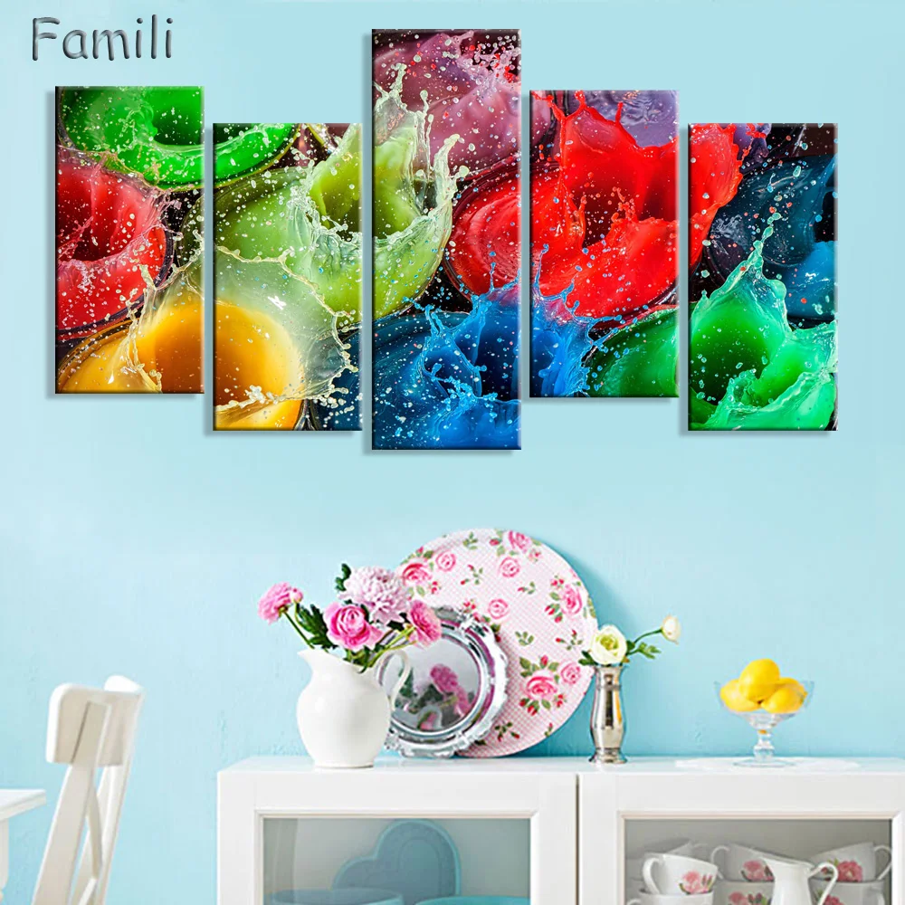 Горячая Распродажа 5 панелей без рамки кухонные настенные художественные