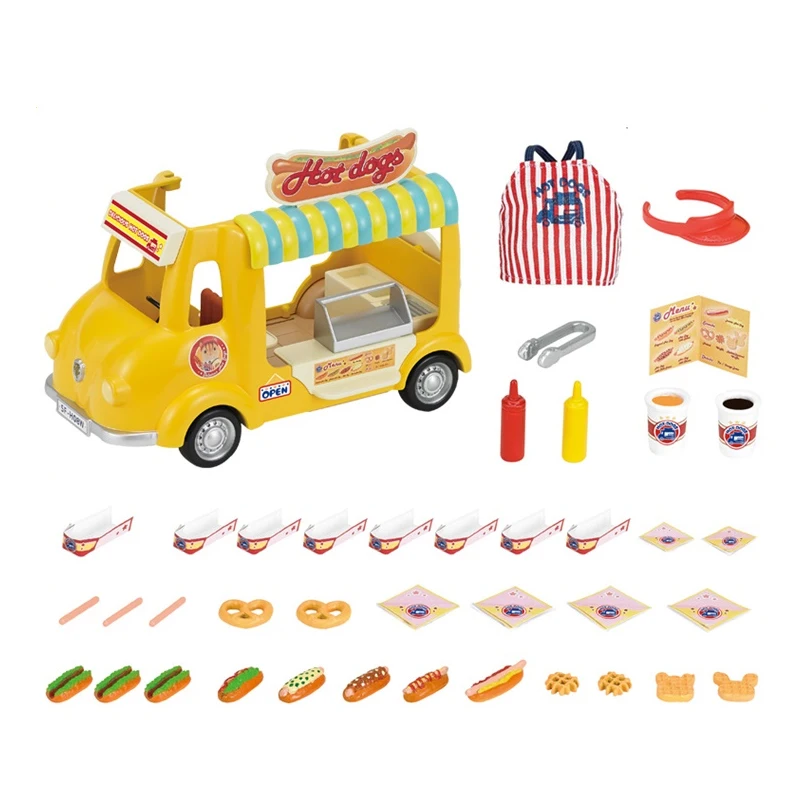 Sylvanian Families Кукольный домик для хот догов фургонов аксессуары автомобиля игровой