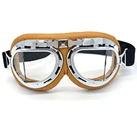 Clear lens Винтажный анти-УФ мотоцикл велосипед Скутер Пилот очки шлем очки мотокросса стимпанк крейсерский шлем очки - Цвет: Clear lens