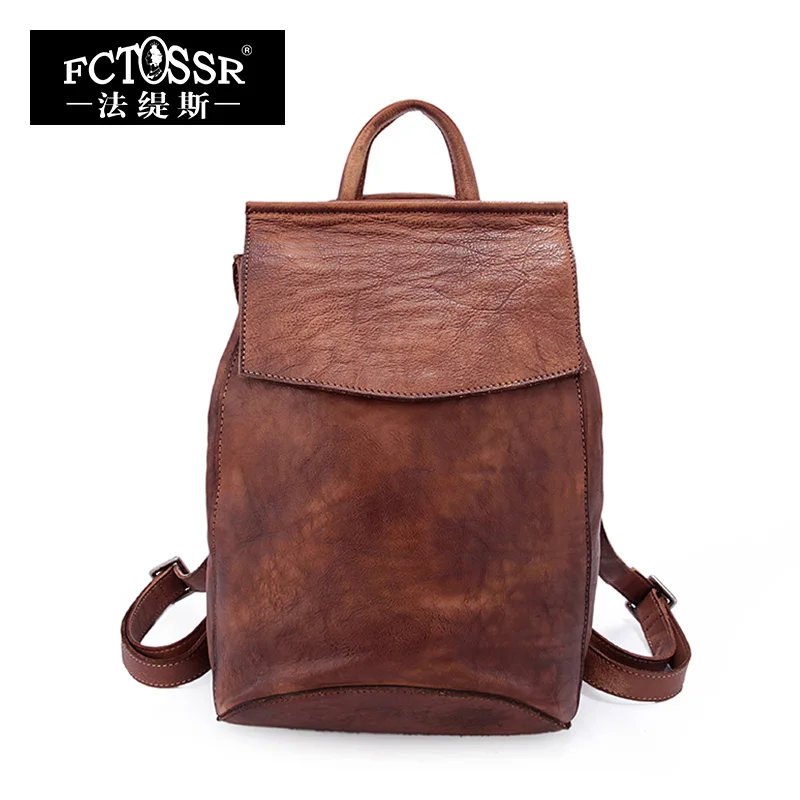 Осенние школьные ранцы винтажный рюкзак из натуральной кожи повседневные сумки