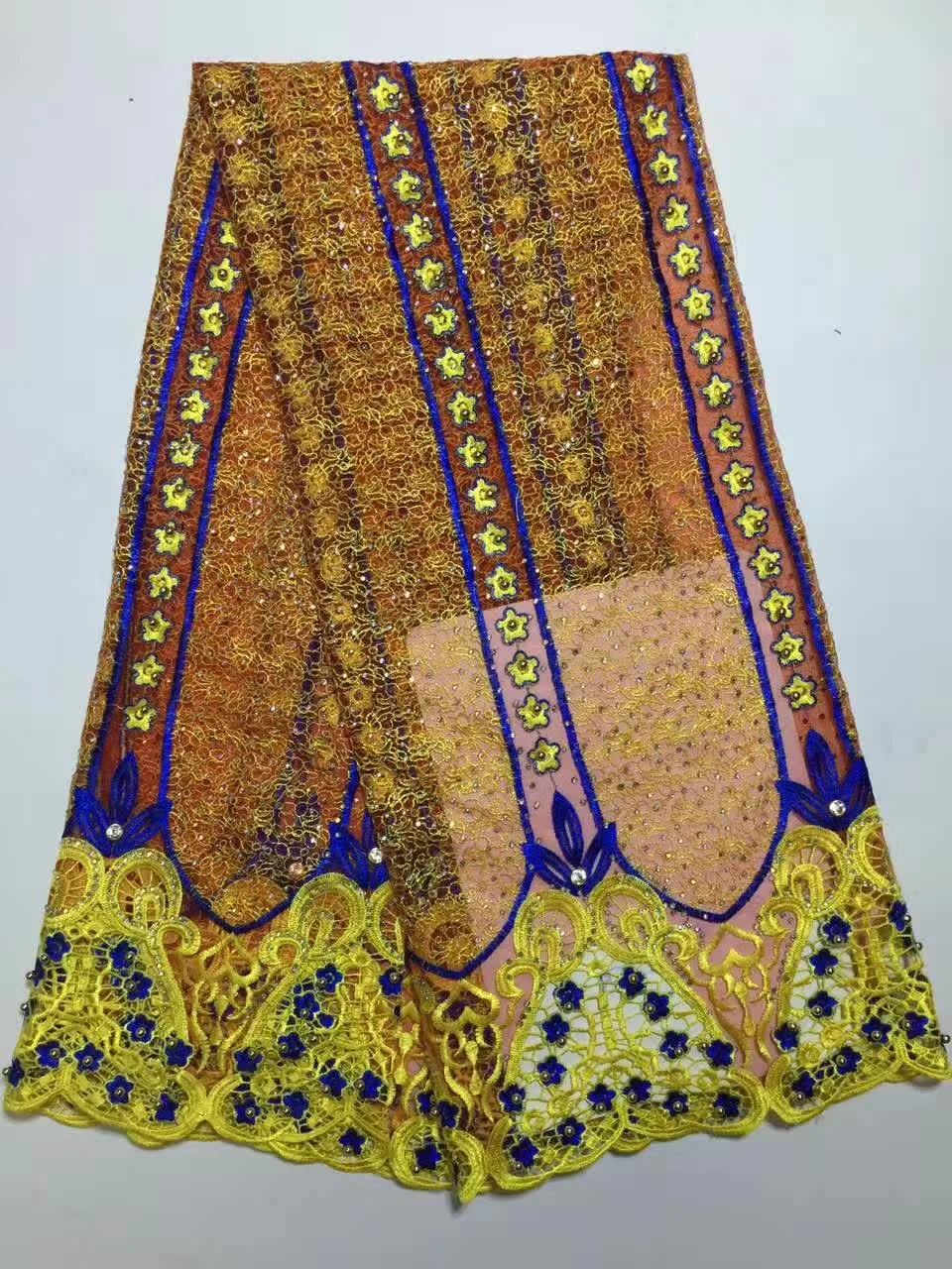 2017 Latest French Nigerian Laces Fabrics High Quality Tulle African Wedding Lace dp-2698 | Дом и сад