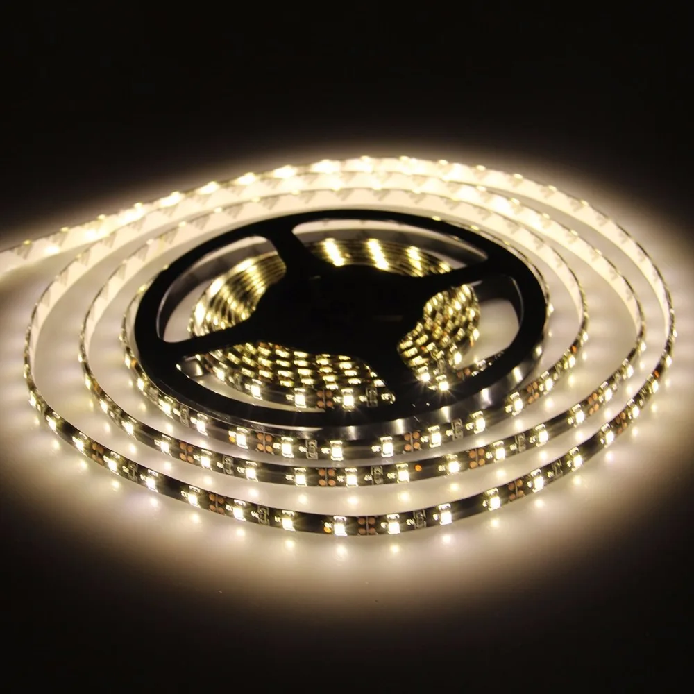 Светодиодная лента 3528 черный pcb водонепроницаемый DC 12V 300led 5m дневной свет 6500k