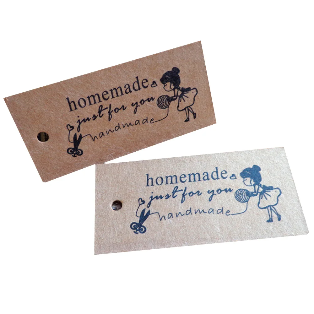 

Retro Girl Hand Made Handmade Pendant Gift Box Baking Gift Decorative Label Card