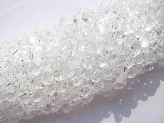 

20%off--2strands Rock Crystal quartz genuine clear white blue green amethyst quartz bead teardrop drop briolette wholesale beads