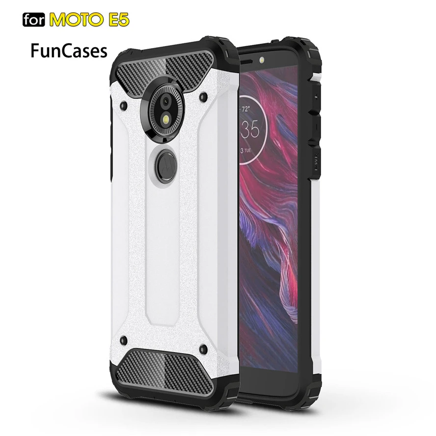 Защитный армированный чехол для Motorola Moto E5 задняя крышка ТПУ + ПК ударопрочный