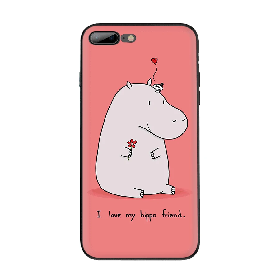 Mobile Phone Case TPU for iPhone 7 8 6 6S Plus 11 Pro X XS Max 5 5S SE XR Aninal Hippo Cow Shell Casing | Мобильные телефоны и
