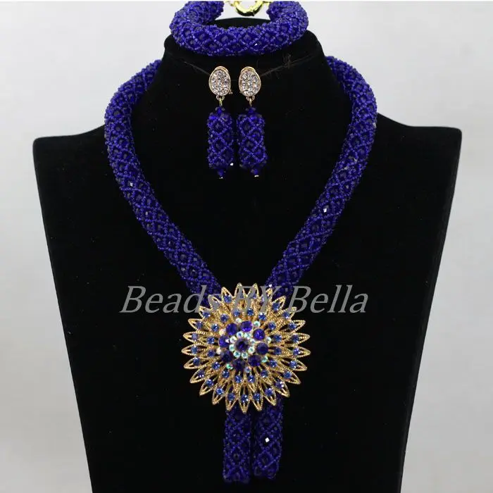 Ярко-голубые кристаллы нигерийские бусины для свадебной вечеринки яркие