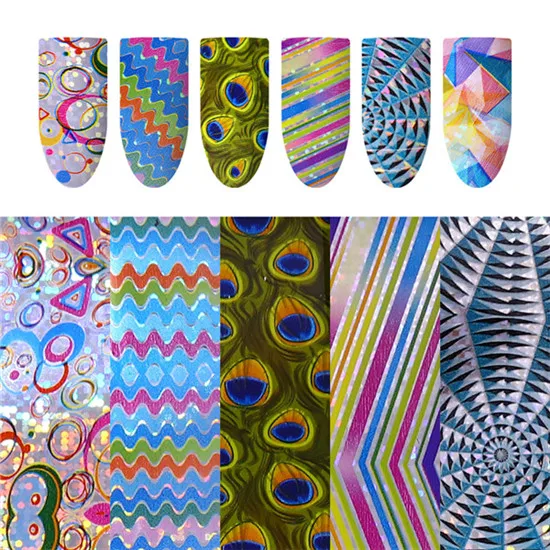 Pattern 4 15 штук в упаковке, голограмма, голограмма, звездное небо, лазерный блеск для маникюра, переводная наклейка для дизайна ногтей 4*13 см - Цвет: Pattern 4
