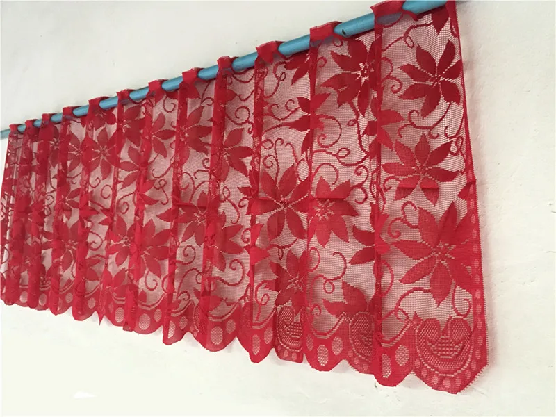 M 50x200cm Enipate, Рождественская красная кружевная скатерть в виде кленового листа, Рождественская Снежинка, скатерть для стола, короткие занавески, вечерние, для ужина, декор свадебного банкета - Цвет: M 50x200cm