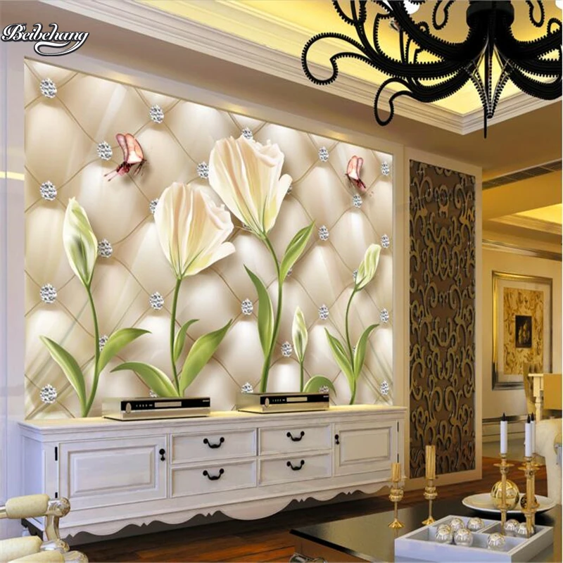 3D мягкий чехол с бриллиантами роскошный фон цветами мечты на заказ большие