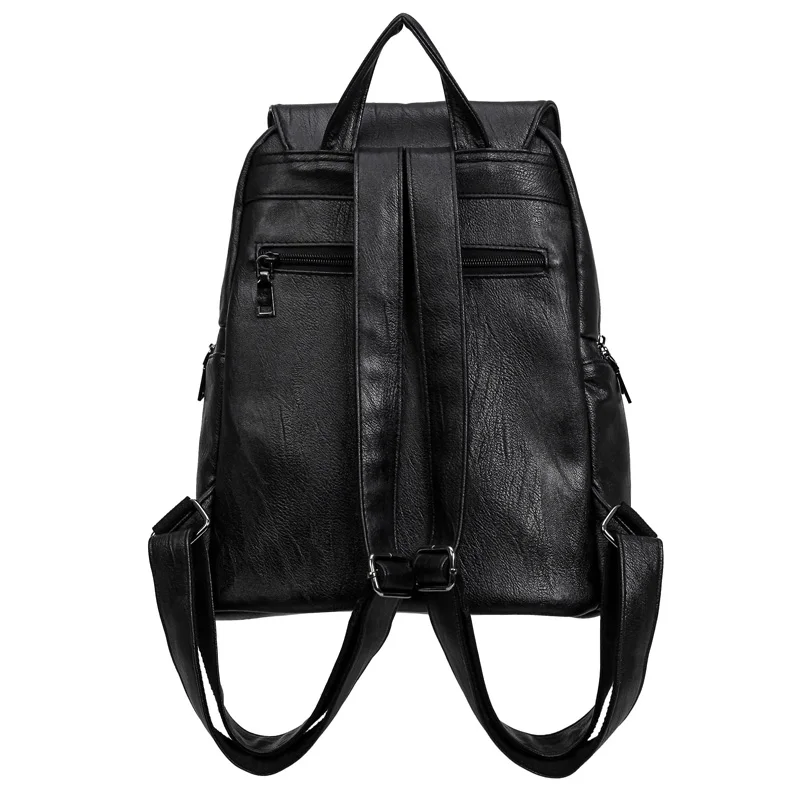 Женский кожаный рюкзак Простой Школьный из потертой кожи в Корейском стиле