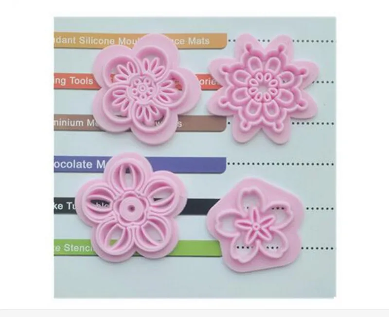 Пресс формы 4 шт./лот в виде лепестков цветов пресс для выпечки кондитерские